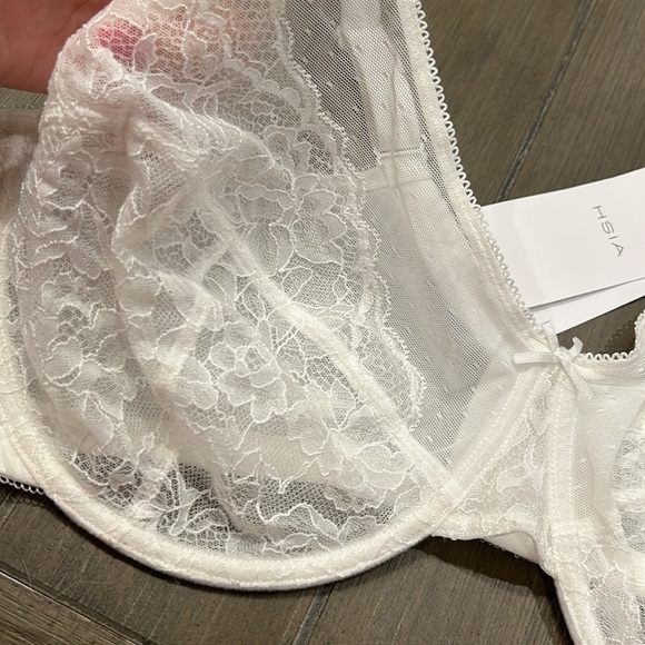 NWT! HSIA White Lace Bra 44D - Picture 4 of 10